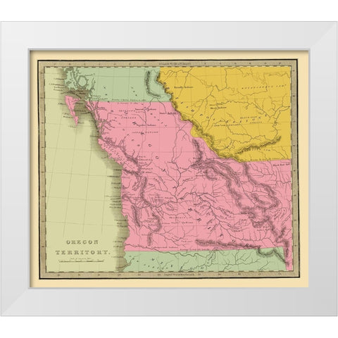 Oregon Territory - Battleboro 1840 White Modern Wood Framed Art Print by Battleboro