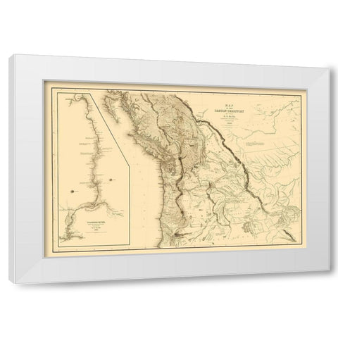 Oregon Territory - US Exploring Expedition 1841 White Modern Wood Framed Art Print by US Exploring Expedition