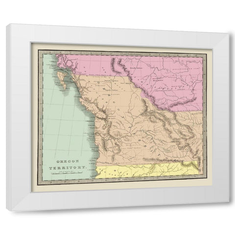 Oregon Territory - Illman 1833 White Modern Wood Framed Art Print by Illman