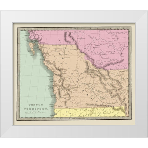 Oregon Territory - Illman 1833 White Modern Wood Framed Art Print by Illman