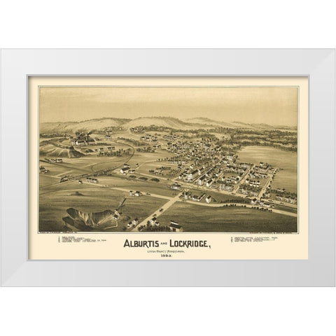 Alburtis Pennsylvania - Moyer 1893 White Modern Wood Framed Art Print by Moyer