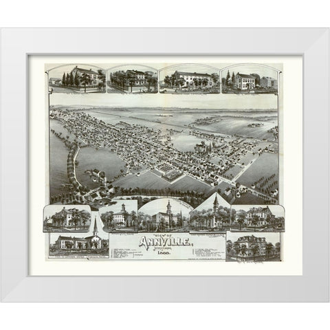 Annville Pennsylvania - Moyer 1888 White Modern Wood Framed Art Print by Moyer