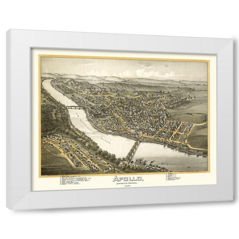 Apollo Pennsylvania - Moyer 1896 White Modern Wood Framed Art Print by Moyer
