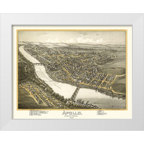 Apollo Pennsylvania - Moyer 1896 White Modern Wood Framed Art Print by Moyer