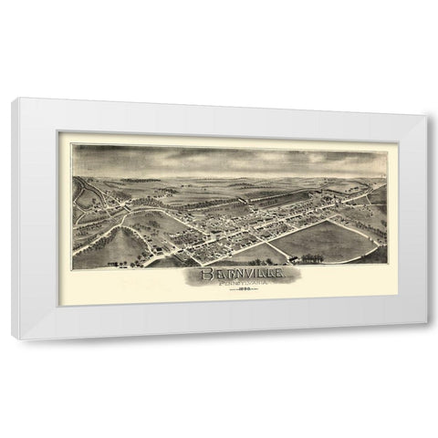 Bernville Pennsylvania - Moyer 1898 White Modern Wood Framed Art Print by Moyer
