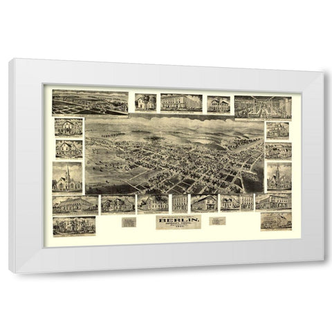 Berlin Pennsylvania - Fowler 1905 White Modern Wood Framed Art Print by Fowler