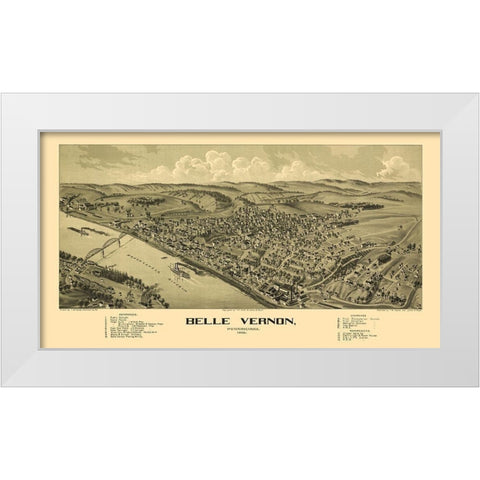 Belle Vernon Pennsylvania - Moyer 1902 White Modern Wood Framed Art Print by Moyer