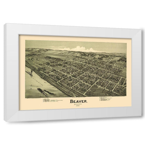 Beaver Pennsylvania - Moyer 1900 White Modern Wood Framed Art Print by Moyer