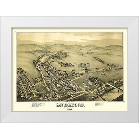 Birdsboro Pennsylvania - Downs 1890 White Modern Wood Framed Art Print by Downs