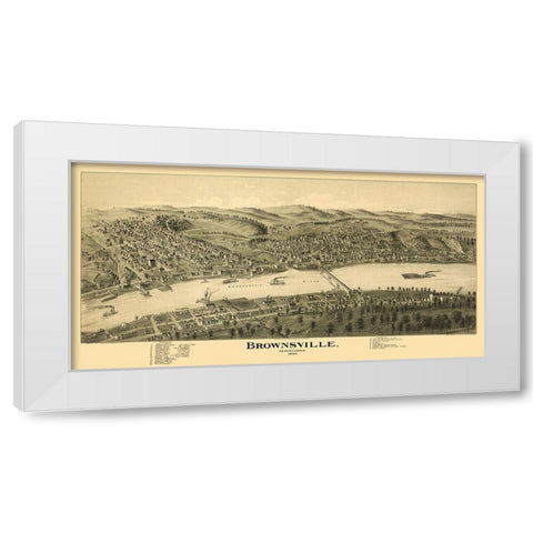 Brownsville Pennsylvania - Moyer 1902 White Modern Wood Framed Art Print by Moyer