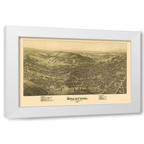 Bradford Pennsylvania - Moyer 1895 White Modern Wood Framed Art Print by Moyer
