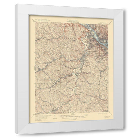 Carnegie Pennsylvania Quad - USGS 1906 White Modern Wood Framed Art Print by USGS