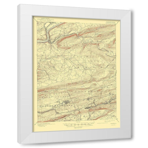 Catawissa Pennsylvania Quad - USGS 1894 White Modern Wood Framed Art Print by USGS