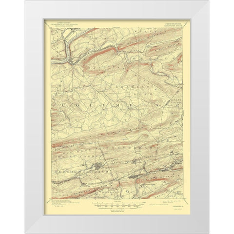 Catawissa Pennsylvania Quad - USGS 1894 White Modern Wood Framed Art Print by USGS