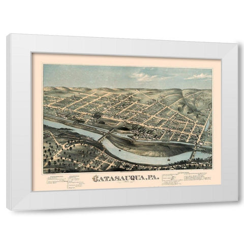 Catasauqua Pennsylvania - Bailey 1873 White Modern Wood Framed Art Print by Bailey
