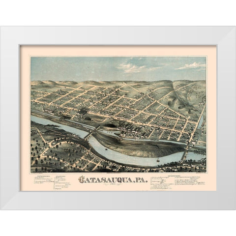 Catasauqua Pennsylvania - Bailey 1873 White Modern Wood Framed Art Print by Bailey