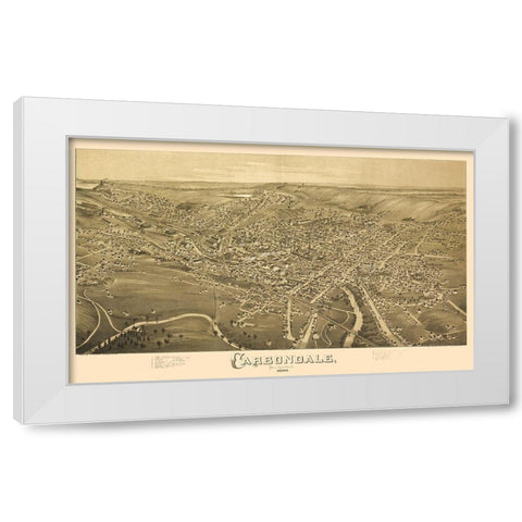 Carbondale Pennsylvania - Fowler 1890 White Modern Wood Framed Art Print by Fowler