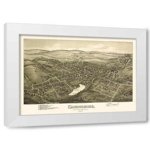 Canonsburg Pennsylvania - Fowler 1897 White Modern Wood Framed Art Print by Fowler