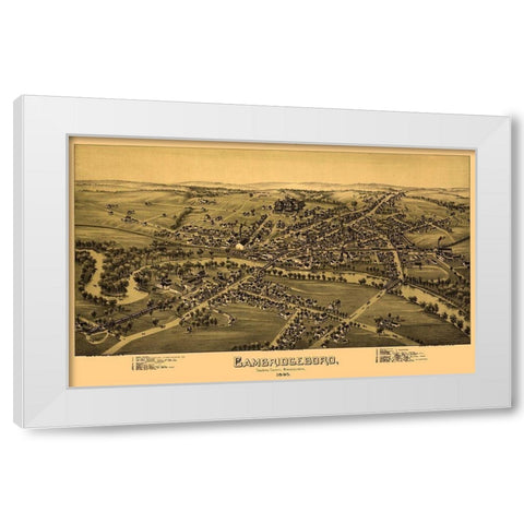 Cambridgeboro Pennsylvania - Fowler 1895 White Modern Wood Framed Art Print by Fowler