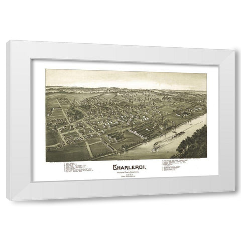 Charleroi Pennsylvania - Moyer 1897 White Modern Wood Framed Art Print by Moyer