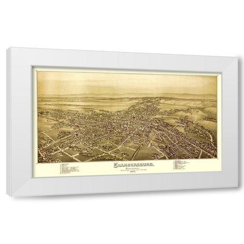 Chambersburg Pennsylvania - Moyer 1894 White Modern Wood Framed Art Print by Moyer