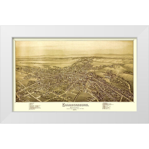 Chambersburg Pennsylvania - Moyer 1894 White Modern Wood Framed Art Print by Moyer