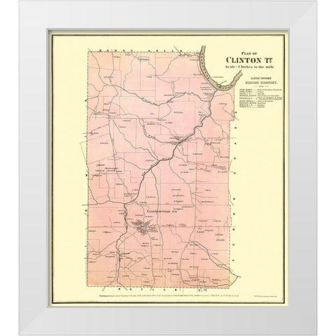 Clinton Pennsylvania Landowner - Mayer 1865 White Modern Wood Framed Art Print by Mayer