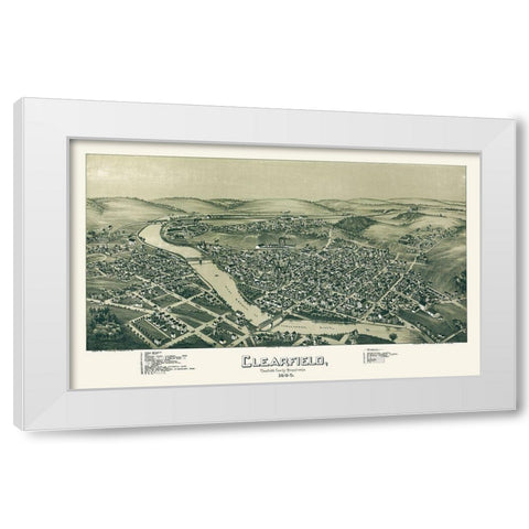 Clearfield Pennsylvania - Moyer 1895 White Modern Wood Framed Art Print by Moyer
