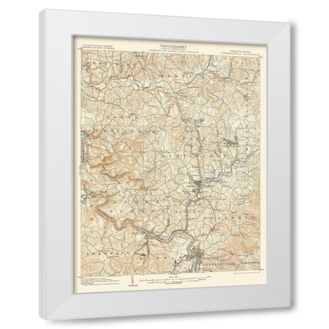 Connellsville Pennsylvania Quad - USGS 1902 White Modern Wood Framed Art Print by USGS