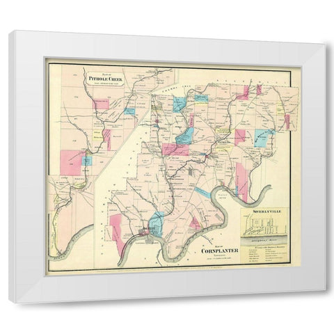 Cornplanter Pennsylvania Landowner - Mayer 1865 White Modern Wood Framed Art Print by Mayer