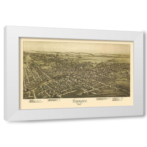 Corry Pennsylvania - Moyer 1895 White Modern Wood Framed Art Print by Moyer