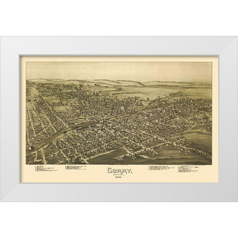 Corry Pennsylvania - Moyer 1895 White Modern Wood Framed Art Print by Moyer