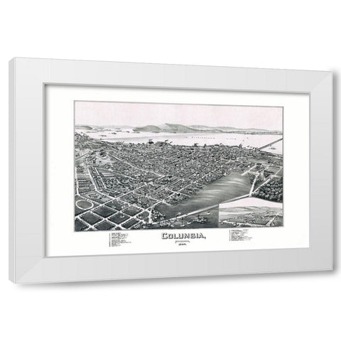 Columbia Pennsylvania - Moyer 1894 White Modern Wood Framed Art Print by Moyer