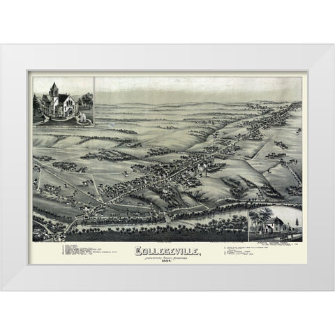 Collegeville Pennsylvania - Moyer 1894 White Modern Wood Framed Art Print by Moyer