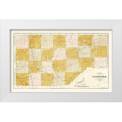 Crawford County Pennsylvania - Spafford 1839 White Modern Wood Framed Art Print by Spafford