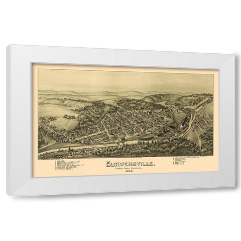Curwensville Pennsylvania - Moyer 1895 White Modern Wood Framed Art Print by Moyer