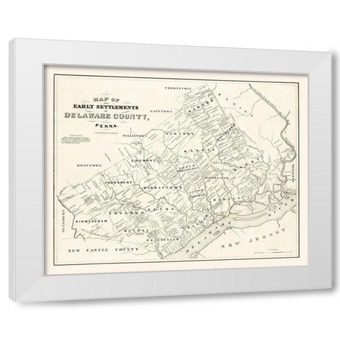 Delaware County Pennsylvania - Bowen 1790 White Modern Wood Framed Art Print by Bowen