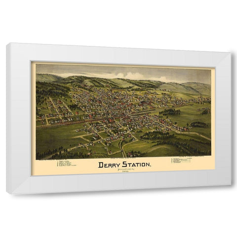 Derry Pennsylvania - Moyer 1900 White Modern Wood Framed Art Print by Moyer