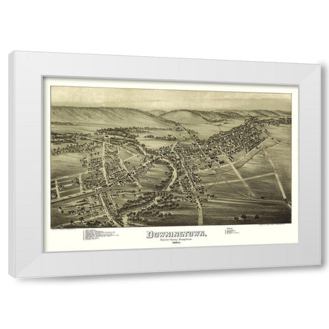Downington Pennsylvania - Fowler 1893 White Modern Wood Framed Art Print by Fowler