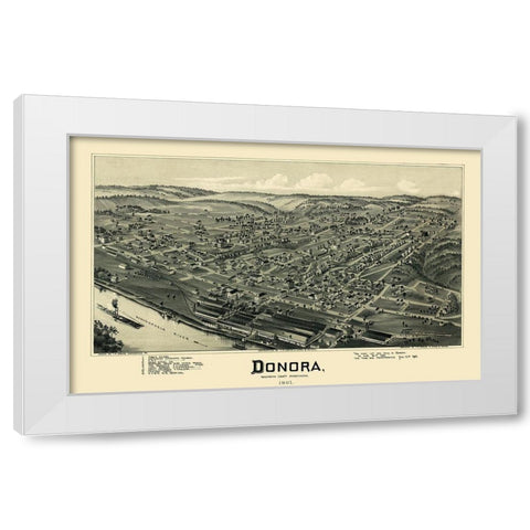 Donora Pennsylvania - Moyer 1901 White Modern Wood Framed Art Print by Moyer
