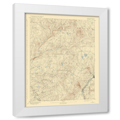 Dundaff Pennsylvania Quad - USGS 1892 White Modern Wood Framed Art Print by USGS
