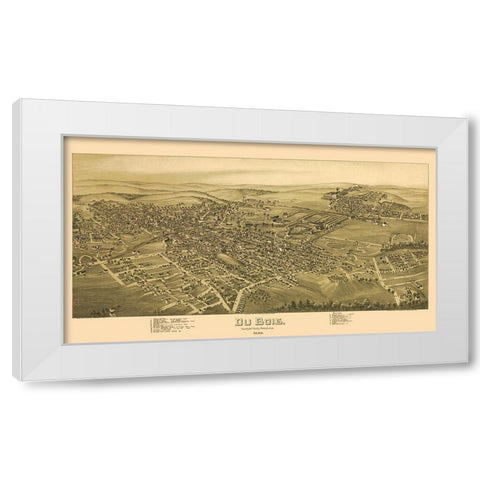 Dubios Pennsylvania - Moyer 1895 White Modern Wood Framed Art Print by Moyer