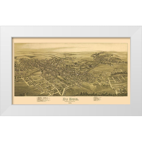 Dubios Pennsylvania - Moyer 1895 White Modern Wood Framed Art Print by Moyer