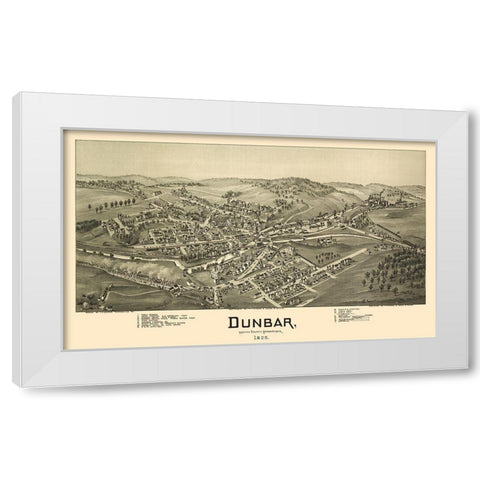 Dunbar Pennsylvania - Moyer 1900 White Modern Wood Framed Art Print by Moyer