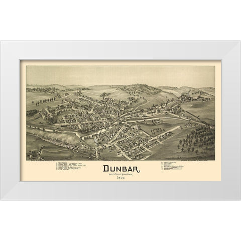 Dunbar Pennsylvania - Moyer 1900 White Modern Wood Framed Art Print by Moyer