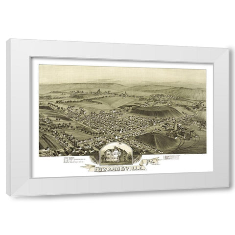 Edwardsville Pennsylvania - Fowler 1892 White Modern Wood Framed Art Print by Fowler