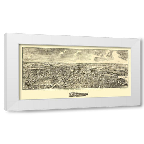 Edinboro Pennsylvania - Fowler 1898 White Modern Wood Framed Art Print by O''Brien