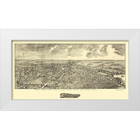 Edinboro Pennsylvania - Fowler 1898 White Modern Wood Framed Art Print by O''Brien