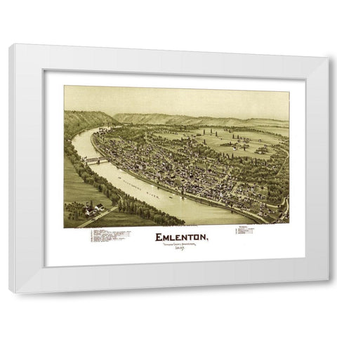 Emlenton Pennsylvania - Fowler 1897 White Modern Wood Framed Art Print by Fowler
