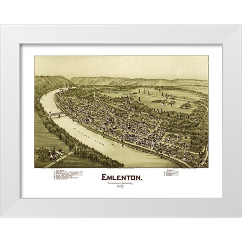Emlenton Pennsylvania - Fowler 1897 White Modern Wood Framed Art Print by Fowler
